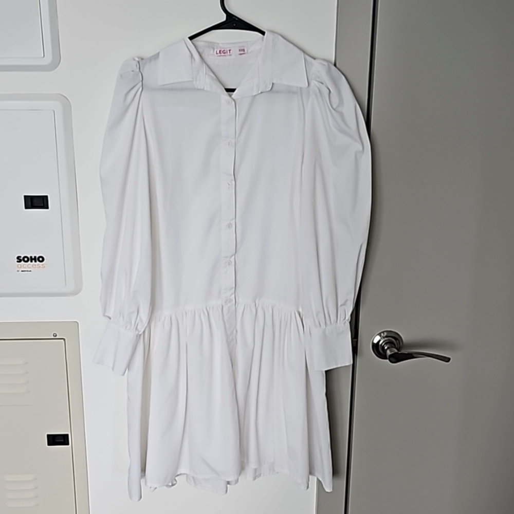 Long Sleeve White Shirt Dress